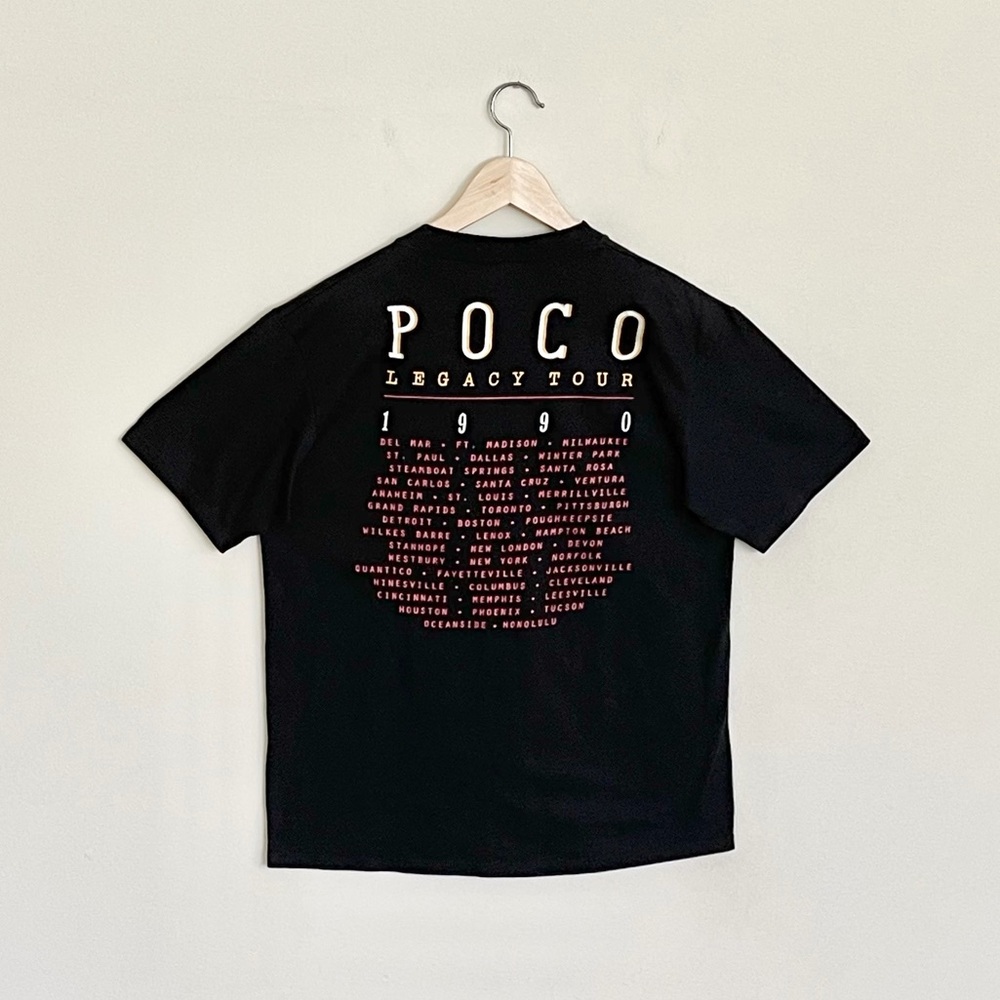 Vintage Poco 1990 Legacy Tour Horse Graphic Black Band T Shirt Adult size Large - Picture 7 of 12